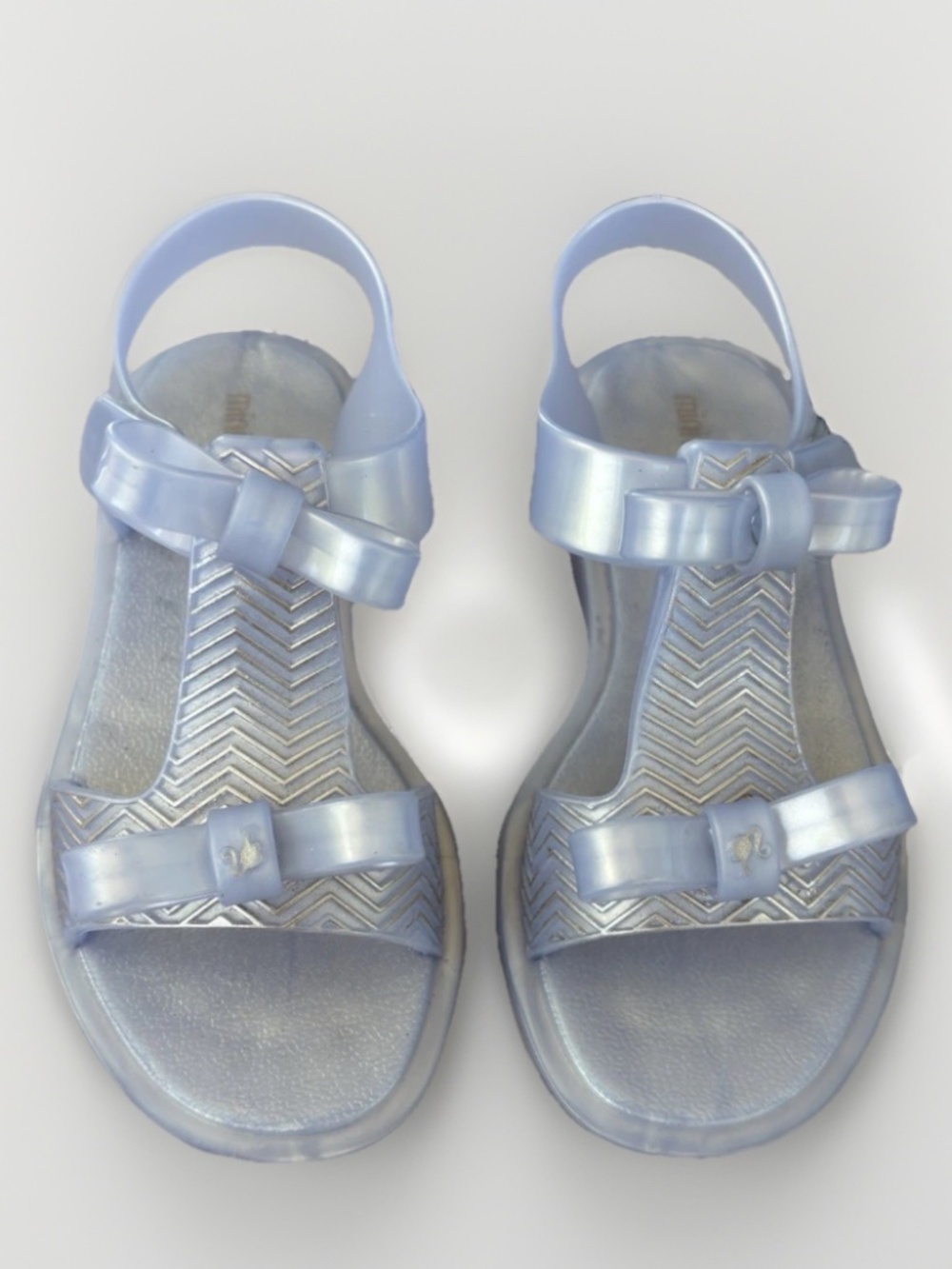 Mini Melissa Sandals For Kids,  Girls  Size 11 In Silver White  Metallic looking